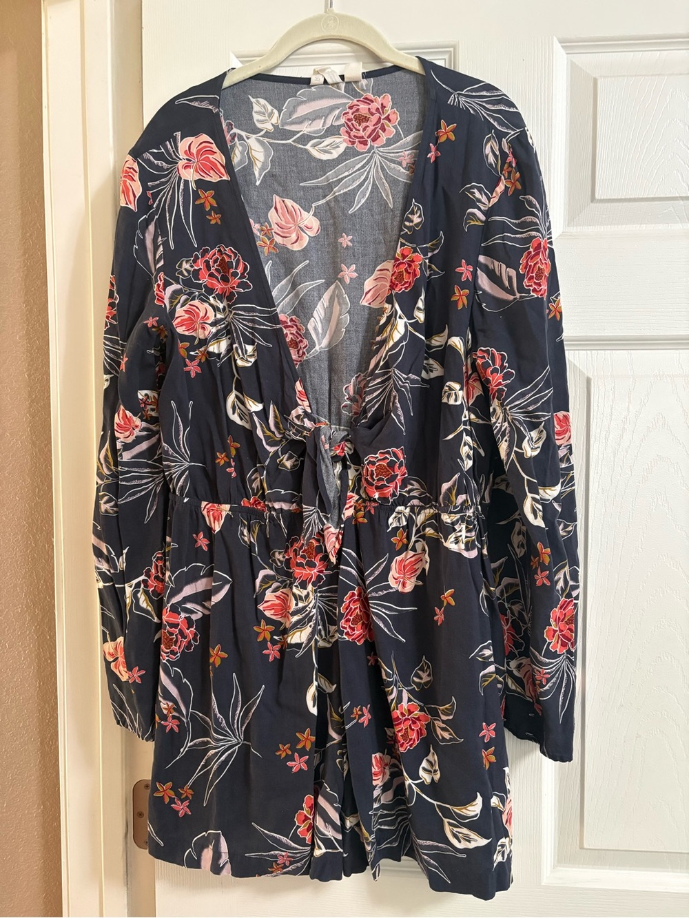 Roxy bell sleeve romper floral boho bohemian peasant festival XL